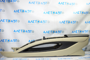 Central console armrest Lincoln MKZ 13-16 beige leather, dry cleanable