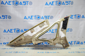 Upper right rear pillar trim Ford Fusion mk5 13-16 beige, broken crepe, scratches, whitened plastic