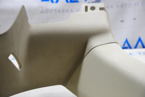 Upper right rear pillar trim Ford Fusion mk5 13-16 beige, broken crepe, scratches, whitened plastic