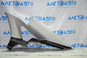 Upper right rear pillar trim Ford Fusion mk5 13-16 gray with black trim, broken fastener, plastic turned white