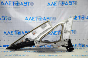 Upper right rear pillar trim Ford Fusion mk5 13-16 gray with black trim, broken fastener, plastic turned white