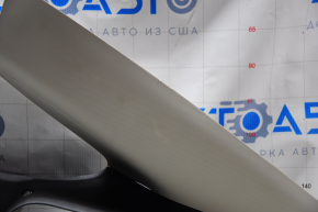 Upper right rear pillar trim Ford Fusion mk5 13-16 gray with black trim, broken fastener, plastic turned white