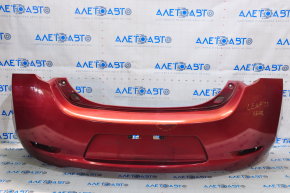 Rear bumper bare Nissan Leaf 13-17 red, minor scratches, broken fasteners