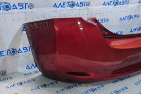 Rear bumper bare Nissan Leaf 13-17 red, minor scratches, broken fasteners