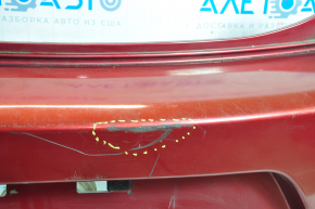 Rear bumper bare Nissan Leaf 13-17 red, minor scratches, broken fasteners
