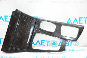 Shifter cover cup holders BMW 5 F10 11-16 brown wood, burnt