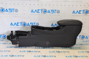 Console central armrest Nissan Leaf 13-17 black leather, scratches