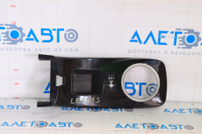Gear shifter cover with pocket Nissan Leaf 13-17 black, for polishing, breakage of fasteners