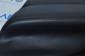 Door trim card front right Nissan Leaf 13-17 black with black insert leather, armrest leather, scratches, BOSE