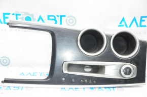 Center console trim with cup holders Nissan Pathfinder 13-20 awd, black, scratches