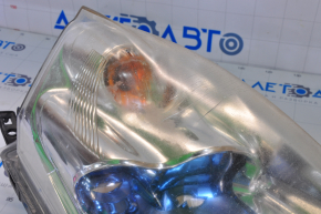 Front right headlight complete Nissan Leaf 11-17 LED without fastening, cracks on glass