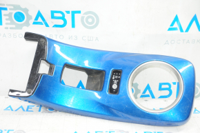 Nissan Leaf 13-17 gear shifter cover for electric handbrake, blue gloss, ECO MODE, worn