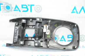 Nissan Leaf 13-17 gear shifter cover for electric handbrake, blue gloss, ECO MODE, worn