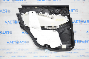 Door trim card rear right Ford Edge 15-18 black leather with beige insert worn