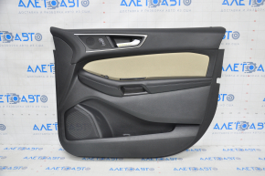 Door trim card front right Ford Edge 15-18 black leather with beige insert scratches