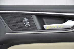 Door trim card front right Ford Edge 15-18 black leather with beige insert scratches
