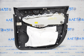 Door trim card front left Ford Edge 15-18 black leather with beige insert scratches, for cleaning