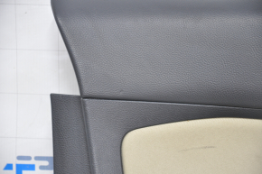 Door trim card front left Ford Edge 15-18 black leather with beige insert scratches, for cleaning