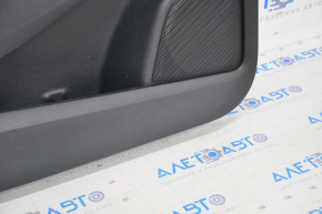 Door trim card front left Ford Edge 15-18 black leather with beige insert scratches, for cleaning