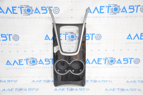Center console trim with cup holder Ford Edge 15-18 black type 2 scratches