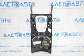 Center console trim with cup holder Ford Edge 15-18 black type 2 scratches