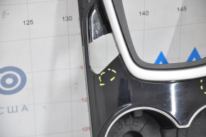 Center console trim with cup holder Ford Edge 15-18 black type 2 scratches