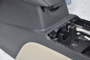 Console central armrest Ford Escape MK4 20- leather, beige with black, scratches
