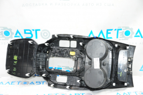 Overlay on the center console cup holder Hyundai Santa FE Sport 13-16 prerest, black