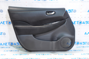 Door trim card front left Nissan Leaf 13-17 black with black insert leather, armrest cloth, minor scratches