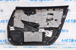 Door trim card front left Nissan Leaf 13-17 black with black insert leather, armrest cloth, minor scratches
