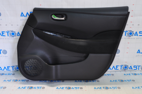 Door trim card front right Nissan Leaf 13-17 black with black insert leather, armrest cloth, dry-cleanable