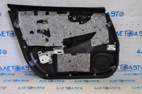 Door trim card front right Nissan Leaf 13-17 black with black insert leather, armrest cloth, dry-cleanable