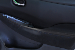 Door trim card front right Nissan Leaf 13-17 black with black insert leather, armrest cloth, dry-cleanable
