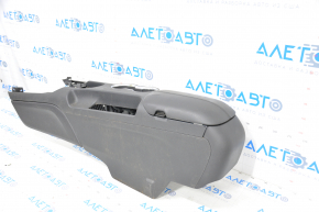 Central console armrest and cup holders Ford Mustang mk6 15- complete leather black, cracked leather, chrome peeling