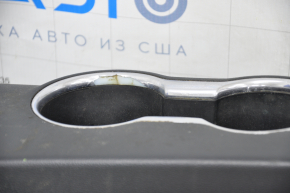 Central console armrest and cup holders Ford Mustang mk6 15- complete leather black, cracked leather, chrome peeling