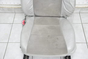 Driver's seat Toyota Camry v50 12-14 usa without airbag, electric, heated, gray leather + suede, dry-cleanable, cracks in leather