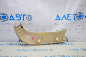 Left trunk door trim Toyota Highlander 14-19 beige, plastic turned white