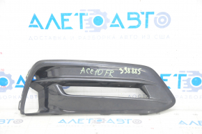 Right bumper grille Honda Accord 18-22 under fog lights, black gloss, break fastening
