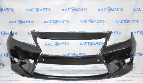 Bare front bumper Lexus ES300h ES350 13-15 pre-restoration for parking sensors black dented and sawed bottom, broken mount