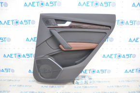 Door trim card rear right Audi Q5 80A 18-20 black, with wood insert, brown armrest, with window lift control