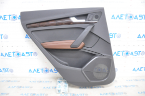 Door trim card rear left Audi Q5 80A 18-20 black, with wood insert, brown armrest, with window lift control