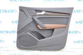 Door trim card front right Audi Q5 80A 18-20 black, with wood insert, brown armrest, with window lift control