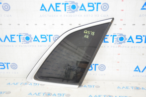 Window blind glass rear right Audi Q5 80A 18-24 with chrome molding
