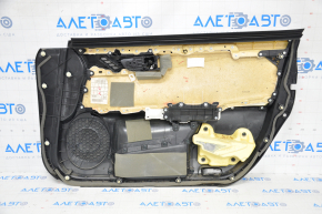 Door trim card front left Lexus ES300h ES350 13-18 black leather, molding under dark wood, under seat memory
