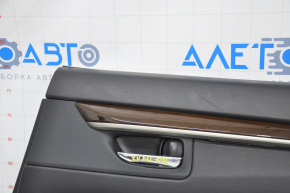 Door trim card rear right Lexus ES300h ES350 13-18 black leather, molding under dark wood scratches