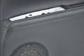 Door trim card rear right Lexus ES300h ES350 13-18 black leather, molding under dark wood scratches