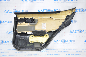 Door trim card rear left Lexus ES300h ES350 13-18 black leather, molding under dark wood scratches