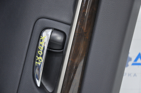 Door trim card rear left Lexus ES300h ES350 13-18 black leather, molding under dark wood scratches
