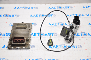 ECU Engine Computer with Key Jeep Compass 11-16 2.4 with Ignition Switch Mopar 4685719AI, with IMMOBILIZER CONTROL MODULE 05026225AQ, Worn Key