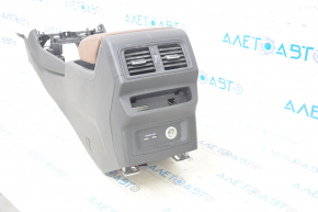 Central console armrest and cup holders Audi Q5 80A 18-24 black, brown armrest